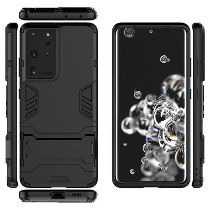 For Samsung Galaxy S21 Ultra 5G Shockproof PC + TPU Protective Case with Hidden Holder(Black)-garmade.com