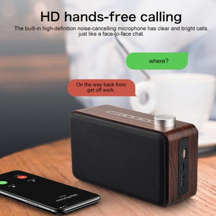 W5A Subwoofer Fabric Wooden Touch Bluetooth Speaker, Support TF Card & U Disk & 3.5mm AUX(Yellow Wood)-garmade.com