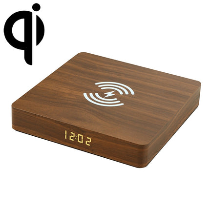 W50 Wooden Clock Wireless Charger (Brown Wood)-garmade.com