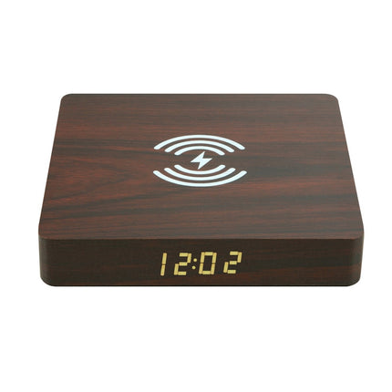 W50 Wooden Clock Wireless Charger (Walnut)-garmade.com