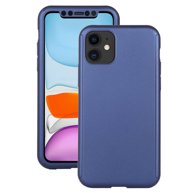 Shockproof PC Full Coverage Protective Case with Tempered Glass Film For iPhone 12 mini(Blue)-garmade.com