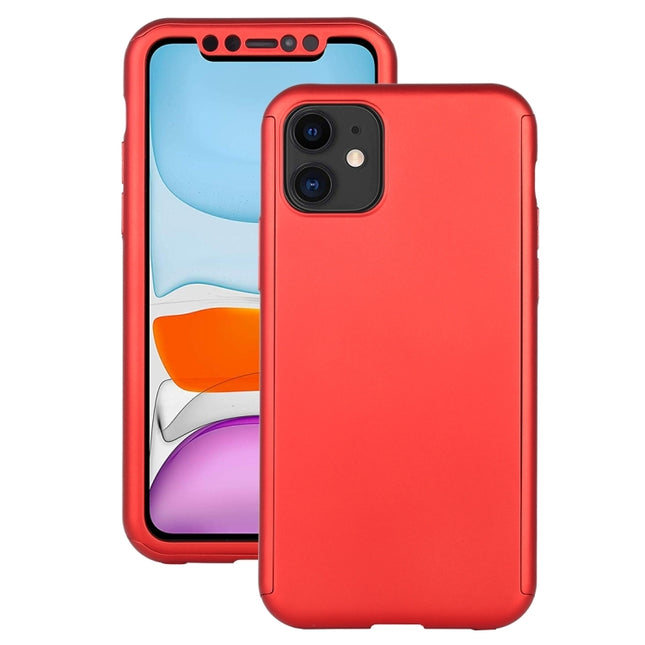 Shockproof PC Full Coverage Protective Case with Tempered Glass Film For iPhone 12 mini(Red)-garmade.com