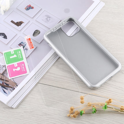 Shockproof PC Full Coverage Protective Case with Tempered Glass Film For iPhone 12 mini(Silver)-garmade.com