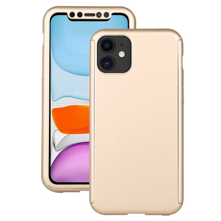 Shockproof PC Full Coverage Protective Case with Tempered Glass Film For iPhone 12 mini(Gold)-garmade.com