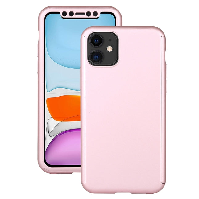 Shockproof PC Full Coverage Protective Case with Tempered Glass Film For iPhone 12 mini(Rose Gold)-garmade.com