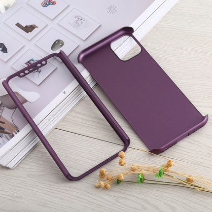 Shockproof PC Full Coverage Protective Case with Tempered Glass Film For iPhone 12 mini(Purple)-garmade.com