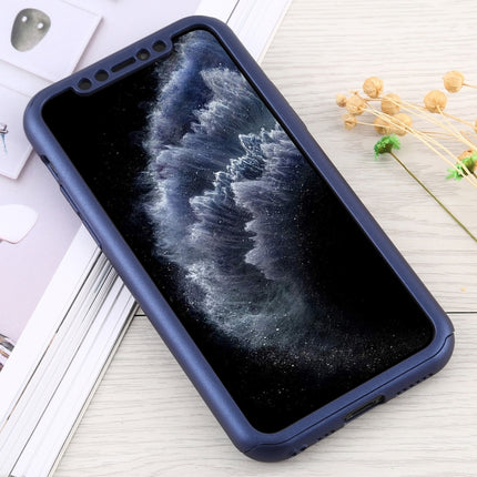 Shockproof PC Full Coverage Protective Case with Tempered Glass Film For iPhone 12 / 12 Pro(Blue)-garmade.com