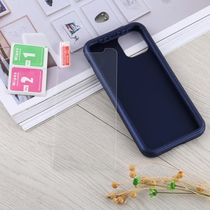 Shockproof PC Full Coverage Protective Case with Tempered Glass Film For iPhone 12 / 12 Pro(Blue)-garmade.com