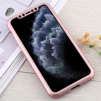 Shockproof PC Full Coverage Protective Case with Tempered Glass Film For iPhone 12 / 12 Pro(Rose Gold)-garmade.com