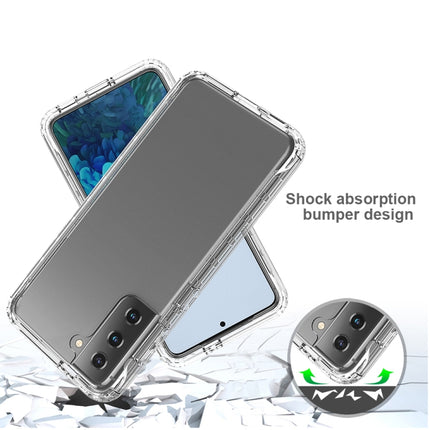 For Samsung Galaxy S21 5G Shockproof High Transparency Two-color Gradual Change PC+TPU Candy Colors Protective Case(Transparent)-garmade.com