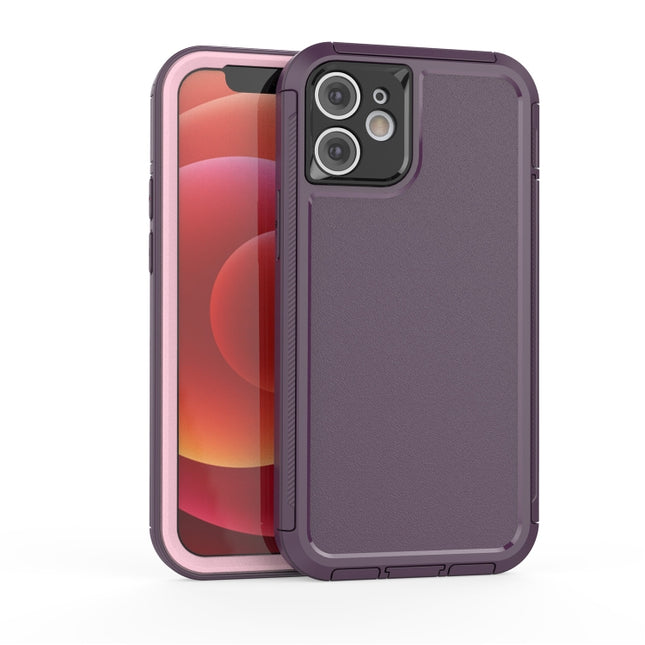 360 All-inclusive Shockproof Precise Hole PC + TPU Protective Case For iPhone 12 mini(Purple)-garmade.com