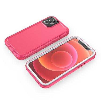 360 All-inclusive Shockproof Precise Hole PC + TPU Protective Case For iPhone 12(Rose Red)-garmade.com