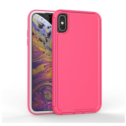 360 All-inclusive Shockproof Precise Hole PC + TPU Protective Case For iPhone XS / X(Rose Red)-garmade.com