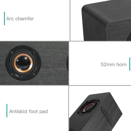 D90+ Subwoofer Wooden Bluetooth 4.2 Speaker with Remote Control, Support TF Card & 3.5mm AUX Coaxial & Optical Fiber & U Disk(Brown)-garmade.com