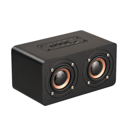M5 Subwoofer Wooden Bluetooth 4.2 Speaker, Support TF Card & 3.5mm AUX & FM(Black)-garmade.com