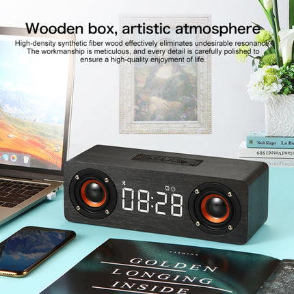 M5 Subwoofer Wooden Bluetooth 4.2 Speaker, Support TF Card & 3.5mm AUX & FM(Graffiti Color)-garmade.com