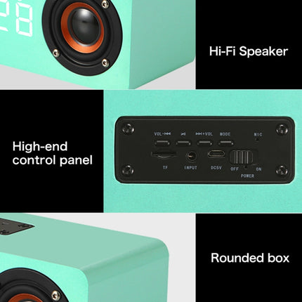 M5 Subwoofer Wooden Bluetooth 4.2 Speaker, Support TF Card & 3.5mm AUX & FM(Graffiti Color)-garmade.com