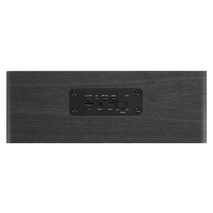 M5C Subwoofer Wooden Clock Bluetooth 4.2 Speaker, Support TF Card & 3.5mm AUX & FM Radio(Grey Wood Grain)-garmade.com