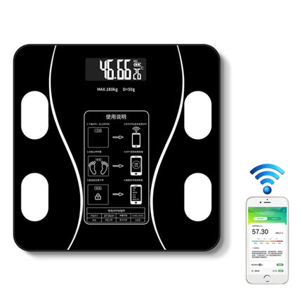 Household Smart Body Fat Electronic Weighing Scale, Battery Version(Black)-garmade.com