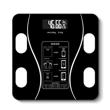 Household Smart Body Fat Electronic Weighing Scale, Battery Version(Black)-garmade.com