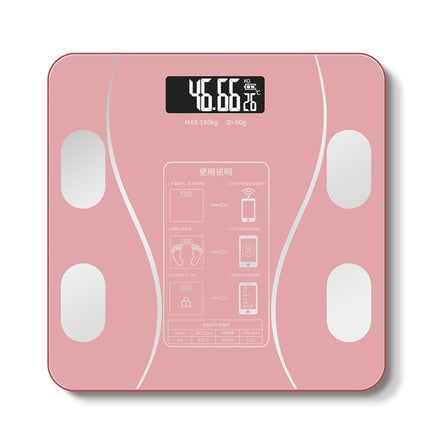 Household Smart Body Fat Electronic Weighing Scale, Battery Version(Pink)-garmade.com