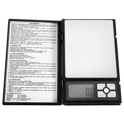 MH-1108 Notebook Shape High Precision Electronic Diamond Gold Jewelry Scale (0.1g~2000g), Excluding Batteries-garmade.com