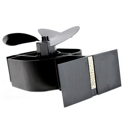 YL401 3-Blade High Temperature Metal Heat Powered Fireplace Stove Fan (Black)-garmade.com