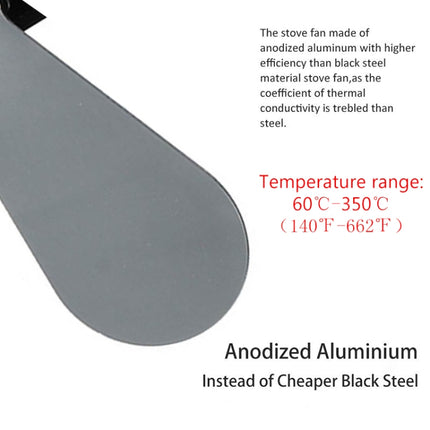 YL602 5-Blade High Temperature Metal Heat Powered Fireplace Stove Fan (Grey)-garmade.com
