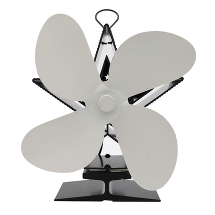 4-Blade Aluminum Heat Powered Fireplace Stove Fan (White)-garmade.com