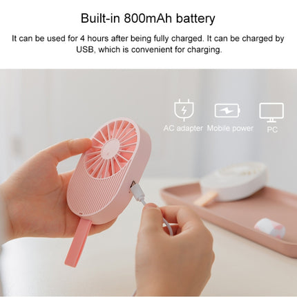 LLD-17 0.7-1.2W Ice Cream Shape Portable 2 Speed Control USB Charging Handheld Fan with Lanyard (Pink)-garmade.com
