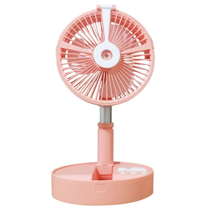Humidifying and Moisturizing Spray Fan USB Charging Desktop Portable Folding Fan (Pink)-garmade.com