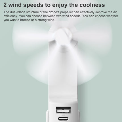 Xiaomi Youpin Thermo Mini Folding Fan with Lighting Function (White)-garmade.com