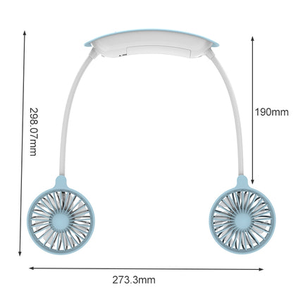 F6 Outdoor Mini Hanging Neck Fan USB Charging Lazy Small Fan (Blue)-garmade.com