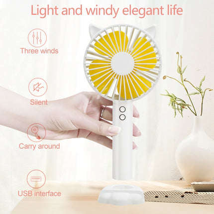 N10 Multi-function Handheld Desktop Holder Electric Fan, with 3 Speed Control (White)-garmade.com