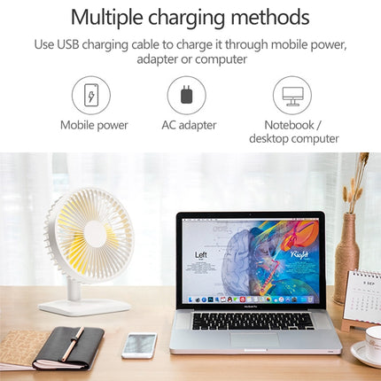 N11 Adjustable USB Charging Mute Desktop Electric Fan, with 3 Speed Control (Pink)-garmade.com