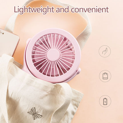S1 Multi-function Portable USB Charging Mute Desktop Electric Fan Table Lamp, with 3 Speed Control (Pink)-garmade.com