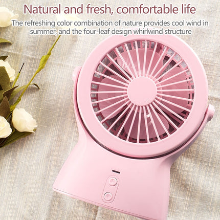 S1 Multi-function Portable USB Charging Mute Desktop Electric Fan Table Lamp, with 3 Speed Control (Pink)-garmade.com