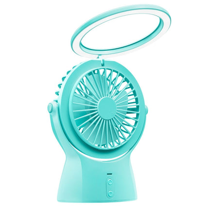 S1 Multi-function Portable USB Charging Mute Desktop Electric Fan Table Lamp, with 3 Speed Control (Mint Green)-garmade.com