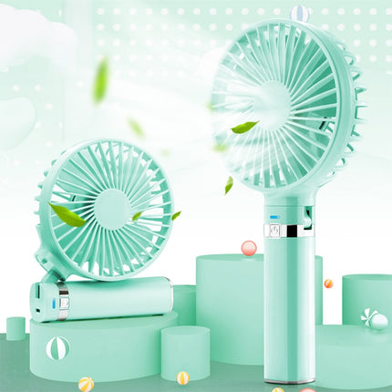S2 Portable Foldable Handheld Electric Fan, with 3 Speed Control & Night Light (Mint Green)-garmade.com