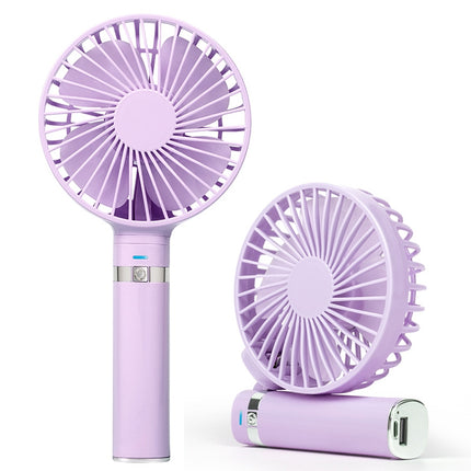 S2 Portable Foldable Handheld Electric Fan, with 3 Speed Control & Night Light (Purple)-garmade.com
