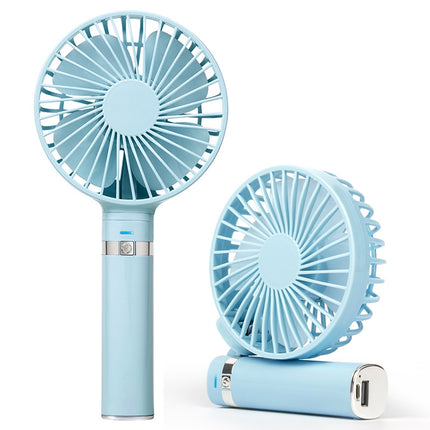 S2 Portable Foldable Handheld Electric Fan, with 3 Speed Control & Night Light (Sky Blue)-garmade.com