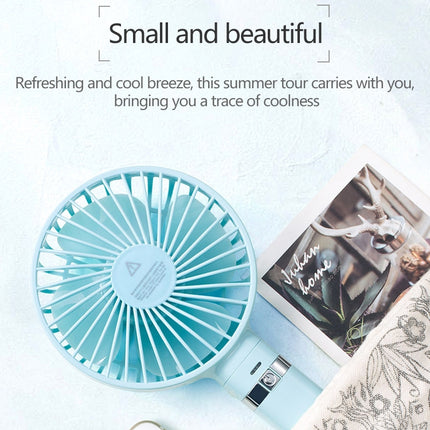 S2 Portable Foldable Handheld Electric Fan, with 3 Speed Control & Night Light (White)-garmade.com