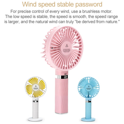 S8 Portable Mute Handheld Desktop Electric Fan, with 3 Speed Control (Pink)-garmade.com