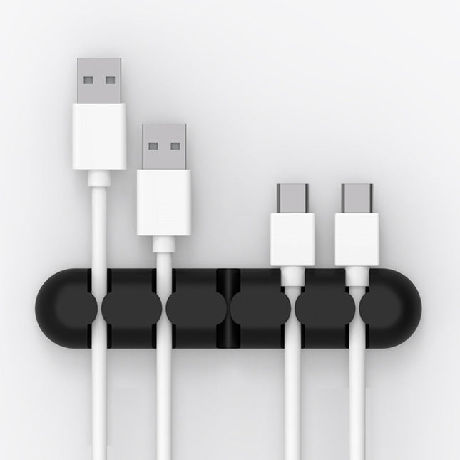 ORICO CBS5 Silicone Material Desktop Cable Manager Winder Fixer, Size: 9.6*2*1.2cm(Black)-garmade.com