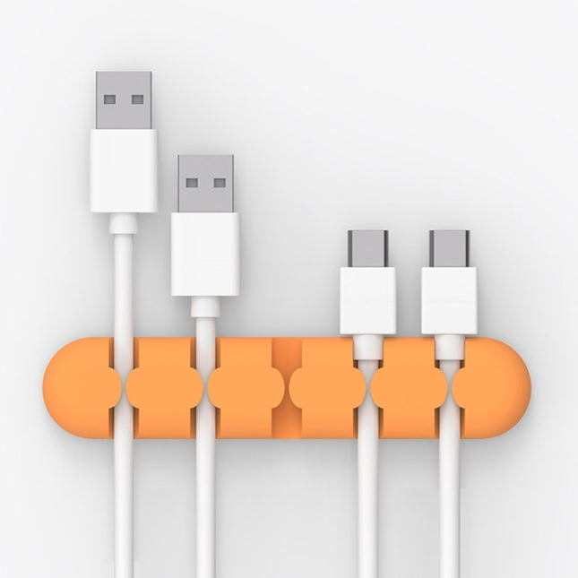 ORICO CBS5 Silicone Material Desktop Cable Manager Winder Fixer, Size: 9.6*2*1.2cm(Orange)-garmade.com