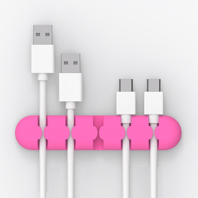 ORICO CBS5 Silicone Material Desktop Cable Manager Winder Fixer, Size: 9.6*2*1.2cm(Pink)-garmade.com