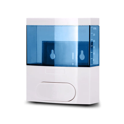 300ml Wall-mounted Plastic Singe-Tube Manual Press-type Shower Gel Foam Soap Dispenser(Blue)-garmade.com