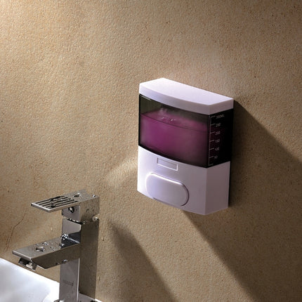300ml Wall-mounted Plastic Singe-Tube Manual Press-type Shower Gel Foam Soap Dispenser(Blue)-garmade.com