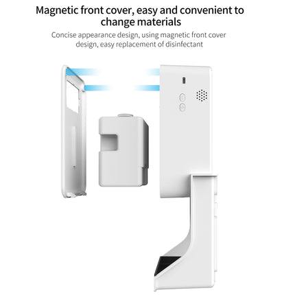 Rehabor A Handsfree Non-contact Body Light-sensitive Distance Sensor Thermometer + 450ml Automatic Non-contact Liquid Soap Spraying Dispenser with Base Mount (White)-garmade.com