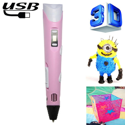 Hand-held 3D Printing Pen, USB Plug(Pink)-garmade.com